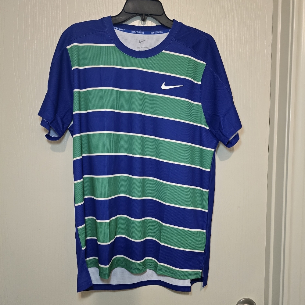 Men Sz L NikeCourt Slam‎ Dri-FIT ADV Tennis Shirt - ALCARAZ - FZ6934 539  Nike